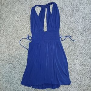 Express Halter Slinky Midnight Blue Party Dress Medium